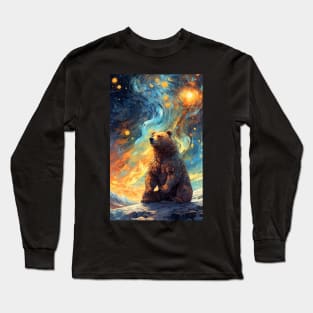 Bear in Van Gogh style Long Sleeve T-Shirt